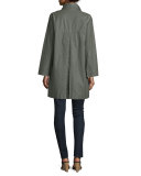 Coated Cotton Jacket W/Stand Collar