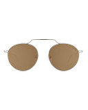 Wynwood III Round Mirrored Sunglasses, Gray
