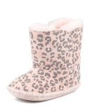 Cassie Leopard-Print Bootie, Baby Pink