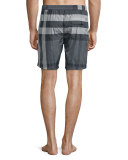 Check Swim Trunks, Charcoal