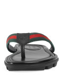 Web & Leather Thong Sandal