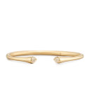 18K Yellow Gold Cuff Bracelet with Pavé Diamonds