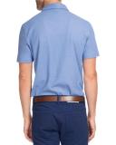 Cotton-Silk Polo Shirt, Light Blue