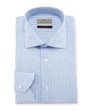 Striped Dress Shirt, White/Blue