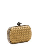 Woven Satin Knot Minaudiere, Sand