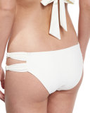 Soho Solid Strappy Swim Bottom, Ivory