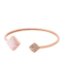 Pyramid Open Cuff Bracelet, Rose Golden