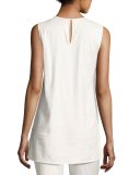 Embellished Linen-Blend Top 