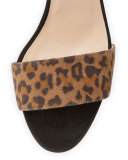 Lauratomod Suede Ankle-Wrap Sandal, Leopardino/Black