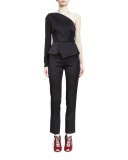 Donne High-Waist Skinny Ankle Pants, Black