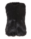 Herminia Faux-Fur Vest, Black, Size 3-14