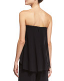 Ruffled Off-the-Shoulder Wide-Leg Jumpsuit, Black