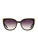 Winette Cat-Eye Sunglasses, Black/Gold Smolder