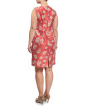 Downtown Floral-Print Sheath Dress W/ Attachable Sleeves, Plus Size 