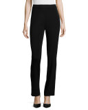 Boot-Cut Knit Pants, Black, Petite