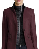 Quilted Funnel-Neck Dickey, Black