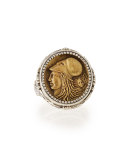 Silver and Bronze Athena Coin Ring