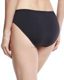 Mesh Solids Hipster Swim Bottom, Black