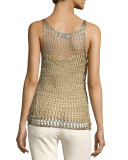 Mesh Scoop-Neck Camisole, Gold