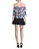 Vanessa Off-The-Shoulder Floral-Print Top, Multi Colors