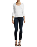 Riche Touche Skinny Ankle Jeans, Dark Blue