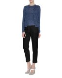 Cropped Cotton Trousers, Black