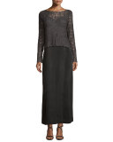 Brushed Lace Long-Sleeve Top