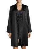 Silk Long-Sleeve Short Robe