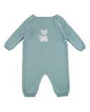 Long-Sleeve Kitty Coverall, Aqua Blue, Size 3-12 Months