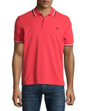 Contrast-Tipped Pique Polo Shirt