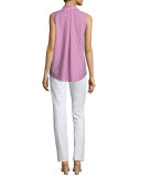 Nadi Sleeveless Check-Print Blouse, Sangaria Multi 