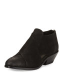 Cluster Leather Crisscross Bootie, Black