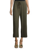Hemp Twist Wide-Leg Cropped Pants 