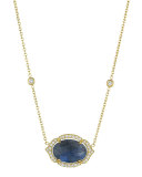 18k Labradorite & Diamond Pendant Necklace