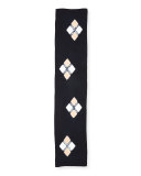 Emblems Silk Shibori Scarf, Black