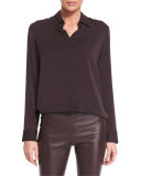 Petah Classic Georgette Blouse, Port