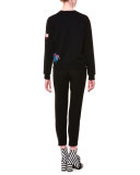 Long-Sleeve Cat Sweatshirt, Black