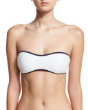 St. Kitts Binding Bandeau Swim Top, White