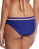 Braided-Trim Hipster Swim Bottom