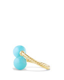 Solari 18K Gold & Turquoise Bypass Ring, Size 7