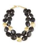 Burudani Two-Strand Necklace, Black