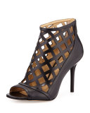 Yvonne Laser-Cut Open-Toe Bootie