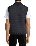 Water-Repellant Microfiber Twill Vest, Navy Blue