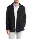 Classic Safari Jacket, Navy Blue