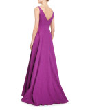 Sleeveless V-Back Gown