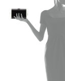 Lara Backlit Glow-in-the-Dark Acrylic Clutch Bag, Obsidian Sand