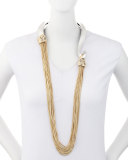 Two-Tone Long Chain Draping Necklace