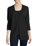 Superfine Cashmere Dolman-Sleeve Cardigan