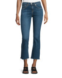 Mid-Rise Cropped Flare-Leg Jeans, Paz