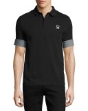 x Raf Simons Polo Shirt with Denim Cuffs, Black